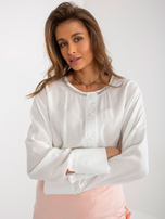 Hurt Ecru luźna bluzka wizytowa z zapięciem na guziki 