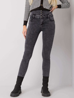 Szare jeansy rurki high waist Garland