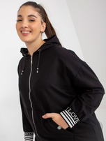 Hurt Czarna damska rozpinana bluza plus size z kapturem