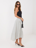 Ecru summer checkered skirt.