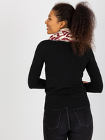 Hurtownia Jasnobeżowo-bordowy damski komin we wzory