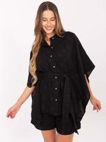 Czarny muślinowy komplet na lato