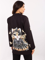 Hurt Czarna damska marynarka z motywem zwierzęcym