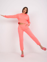 Fluo różowy komplet dresowy bawełniany Neele