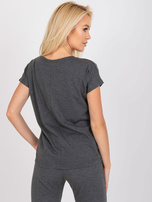 Ciemnoszary melanżowy t-shirt Emory