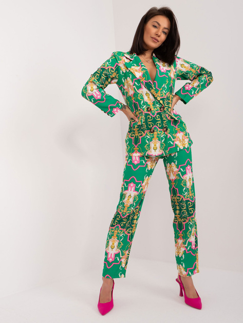 Hurt Zielony dwuczęściowy komplet ze spodniami na guzik