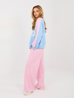 Pastelowy różowy dwuczęściowy komplet oversize 
