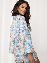 Jasnoniebieska jednorzędowa marynarka z printem