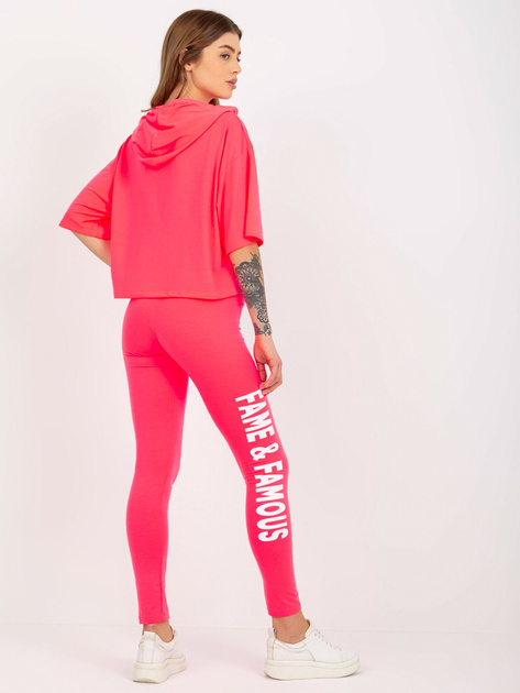 Hurt Fluo różowy damski komplet sportowy z legginsami
