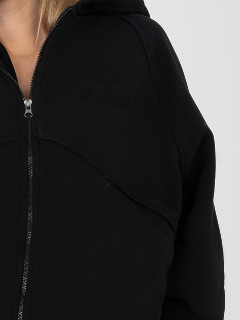 Czarna bluza z haftowanym napisem NATURAL SIDE