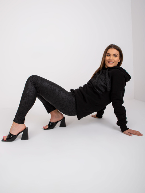 Czarny dwuczęściowy komplet dresowy z legginsami Elba