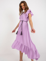 Wholesale Light Purple Oversize Dress with Ruffle