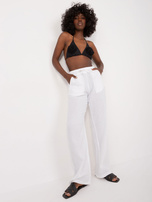 Białe spodnie na lato z muślinowej bawełny SUBLEVEL