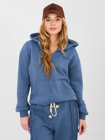Brudnoniebieska bluza oversize z suwakiem NATURAL SIDE 