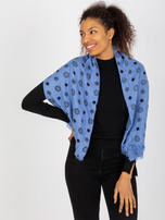 Hurtownia online Niebieski damski szal z printami