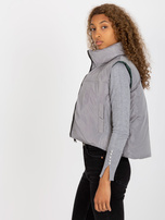 Hurtownia online Ciemnozielona pikowana kamizelka puchowa