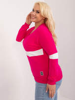 Hurt Fuksjowa bluzka plus size z długim rękawem 