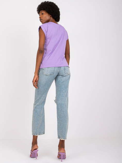 Fioletowy t-shirt damski z krótkim rękawem Revolution