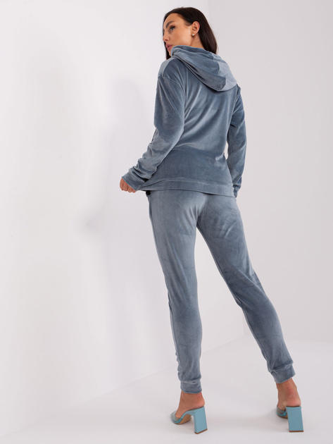 Hurt Brudnoniebieski komplet welurowy z wiskozy Melody