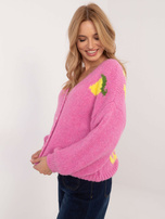 Hurt Brudnoróżowy sweter z nadrukiem na plecach