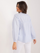 Hurt Jasnoniebieska damska koszula oversize ze stójką
