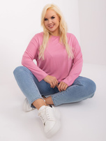 Hurt Różowa bluzka plus size z naszywką Paloma