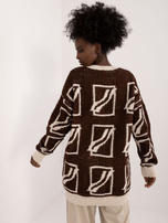 Hurt Ciemnobrązowy sweter oversize z wełną