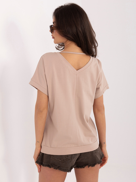 Beżowa bluzka z dekoltem na plecach RUE PARIS