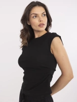 Czarny dopasowany top z bawełny 