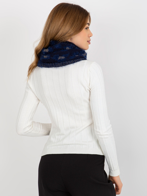 Hurt Granatowo-ciemnoniebieski komin zimowy w panterkę