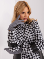 Hurt Ciemnoszare dotykowe rękawiczki damskie 