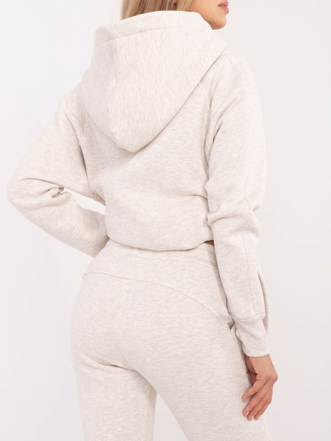 Hurt Jasnobeżowy melanżowy komplet basic ze spodniami