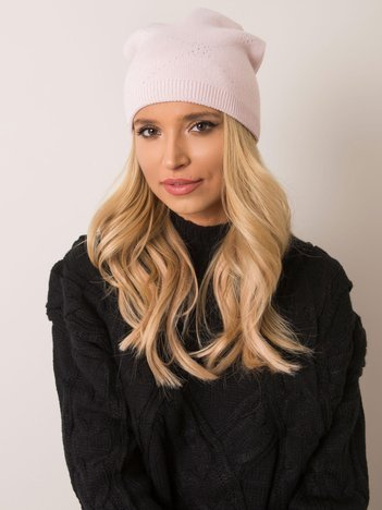 Svetlo-roza beanie kapa RUE PARIS