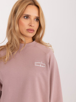 Hurt Brudnoróżowa bluza oversize z napisem SUBLEVEL