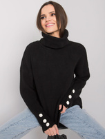 Czarny sweter golf damski Emrie RUE PARIS