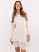 Hurt Jasnobeżowy melanżowy komplet z bluzą oversize