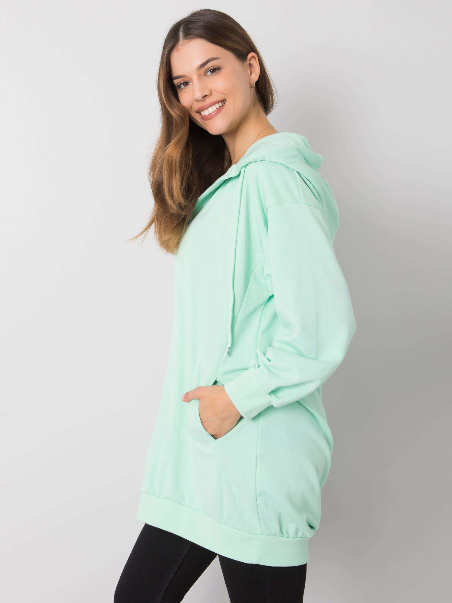 Miętowa bluza z kapturem Olive