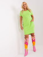 Hurt Jasnozielona sukienka plus size z krótkim rękawem