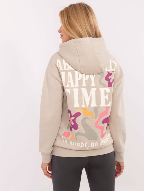 Hurt Beżowa dresowa bluza z kapturem SUBLEVEL