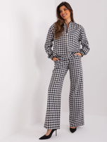 Hurt Szaro-czarny komplet z bluzą i szerokimi spodniami