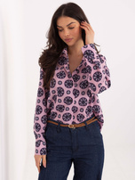 Różowa damska koszula z długim rękawem 