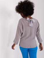 Hurt Szara damska bluzka wizytowa z kwiatem