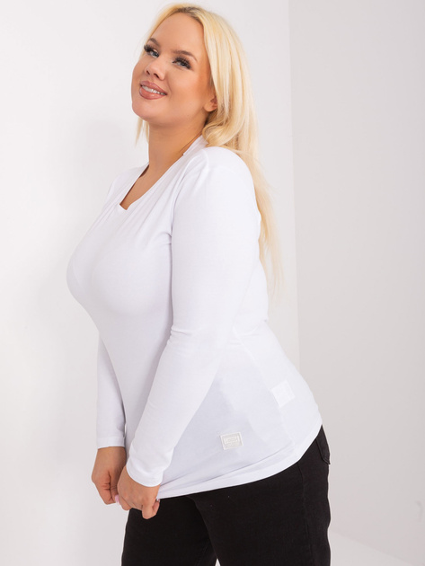 Hurt Biała bluzka plus size z długim rękawem