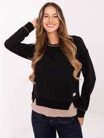 Black cotton sweatshirt without a hood.