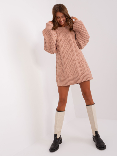 Hurt Brudnoróżowa sukienka dzianinowa o długości mini