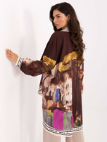 Brązowa długa koszula o kroju ocersize RUE PARIS