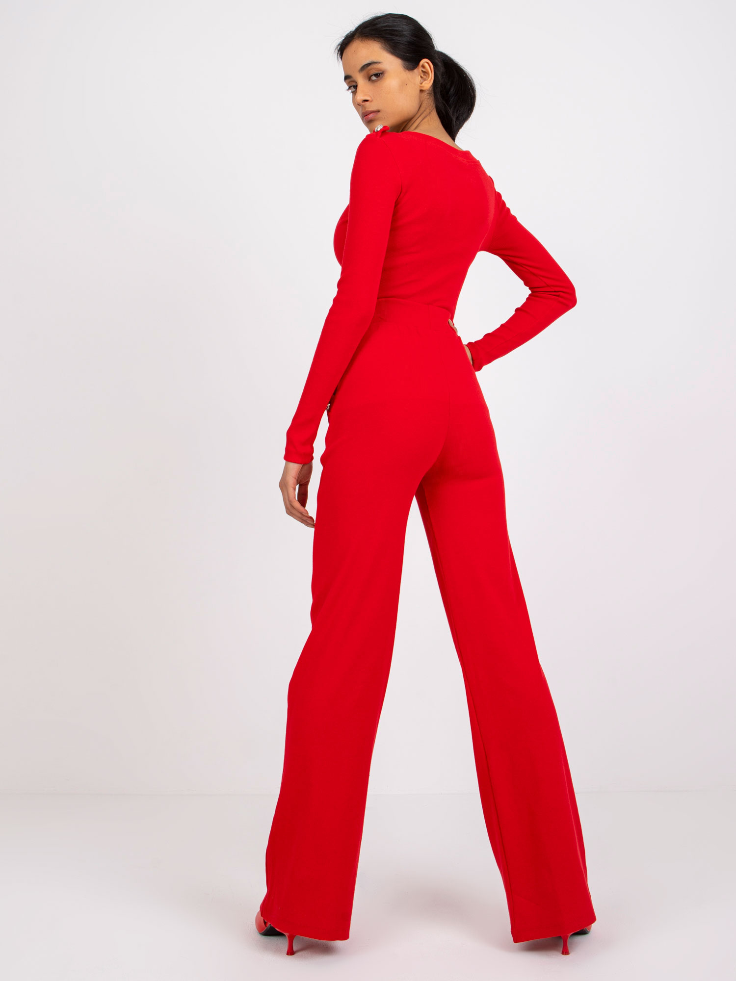 Roter lässiger Streifenanzug Penelope RUE PARIS.