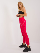 Hurt Czerwone dresowe spodnie cargo z łańcuszkiem