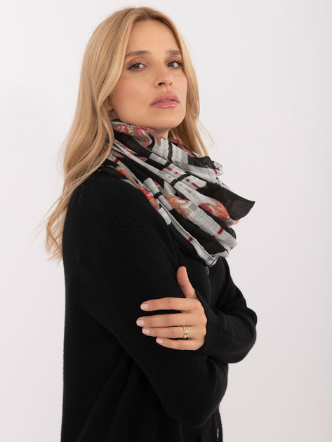 Hurtownia Granatowa damska chusta z frędzlami