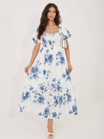 Dunkelblaues, durchbrochenes Sommerkleid.